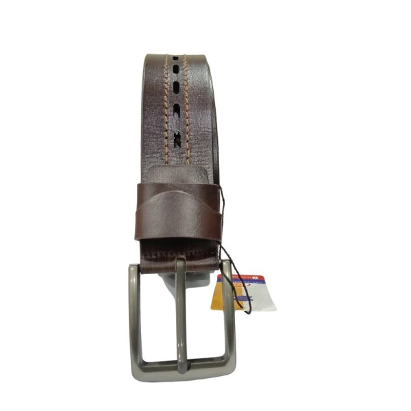 Double Perforated Luxury Belts For Men Dark Brown