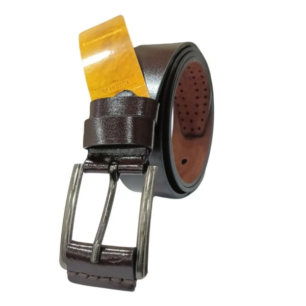 Classic Leather Belt With Designless Buckle