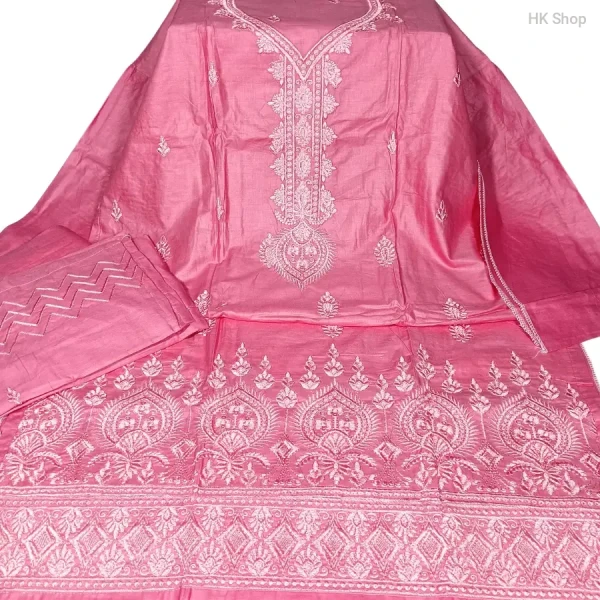 Embroidered Cotton 3-Piece Dress for Women
