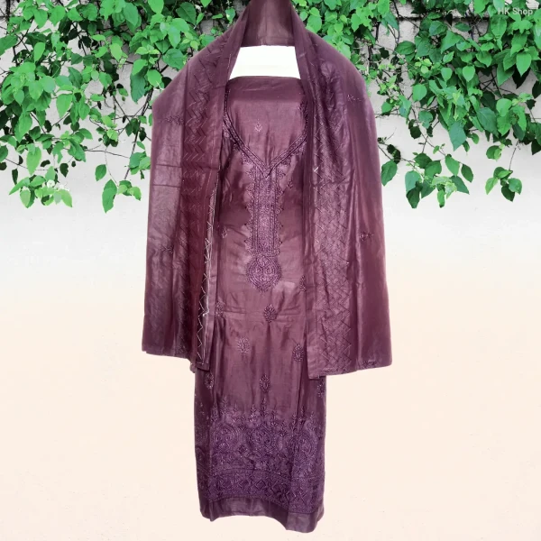 Embroidered Cotton 3-Piece Dress for Women