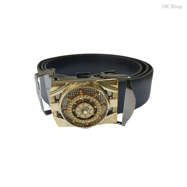 Leather Belt For Men with Ship Steering in Buckle Head