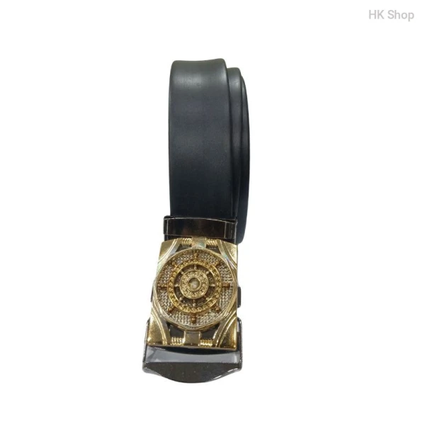 Leather Belt For Men with Ship Steering in Buckle Head