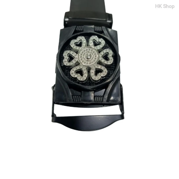 Watch System Leather Belt For Men Silver