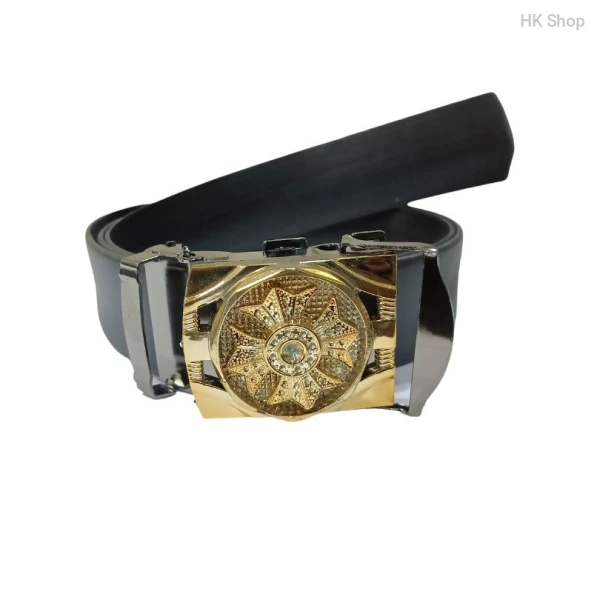 Watch System Leather Belt For Men Golden