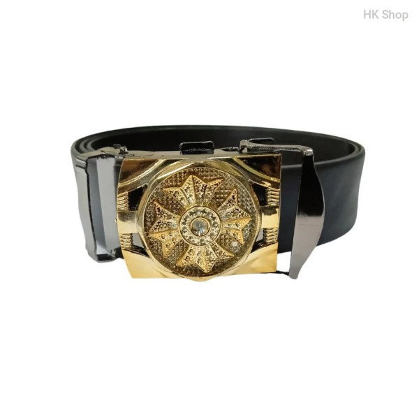 Watch System Leather Belt For Men Golden