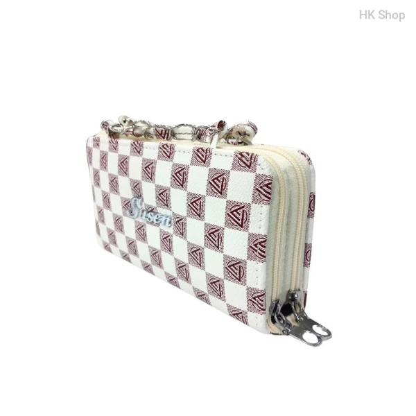 Susen Designer Handbag with Chain Handle - Elegant Checkered Pattern