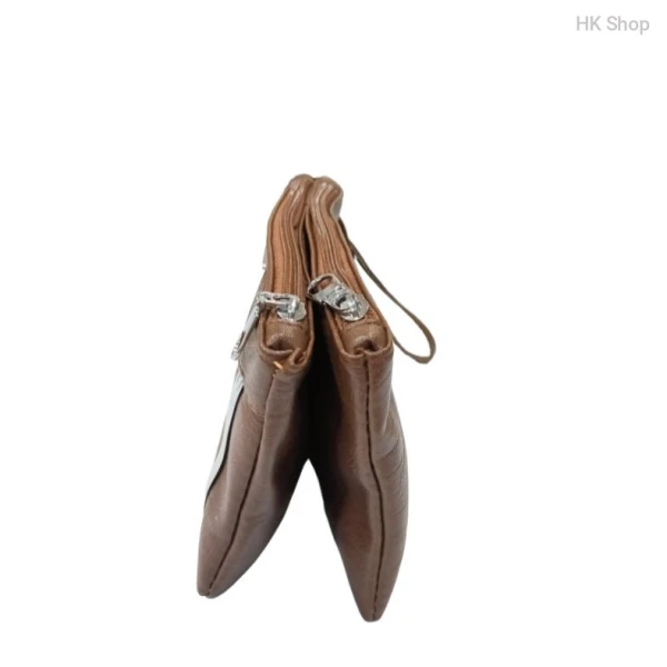Artificial Leather Purse for women with Metallic Detailing and Dual Compartments.