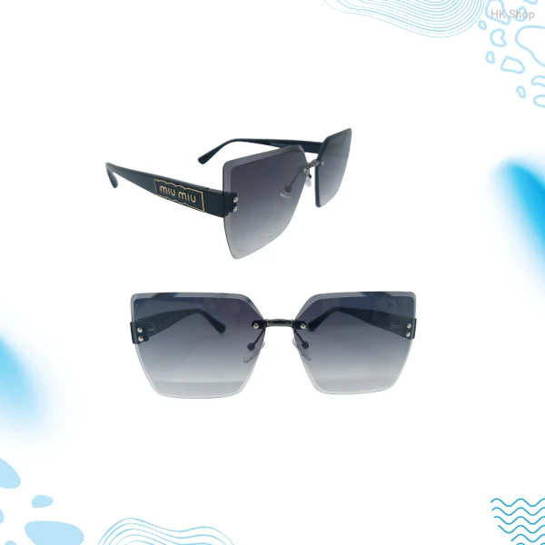 Miu Miu Oversized Rimless Square Sunglasses – UV Protection Gradient Lens, Unisex Designer Eyewear