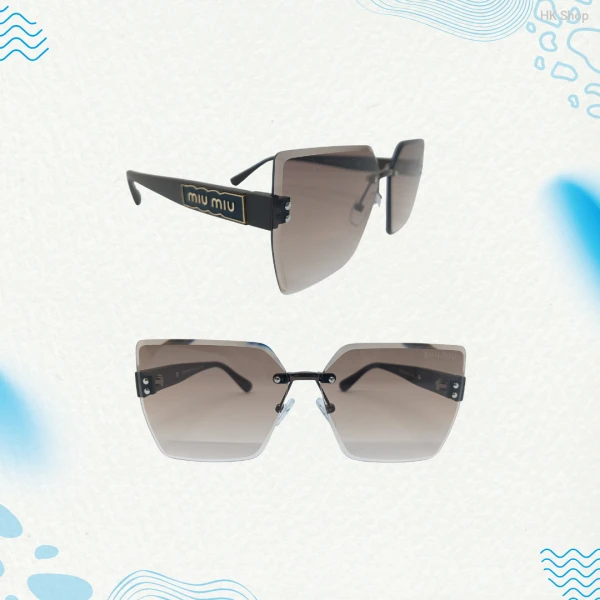 Miu Miu Oversized Rimless Square Sunglasses – UV Protection Gradient Lens, Unisex Designer Eyewear