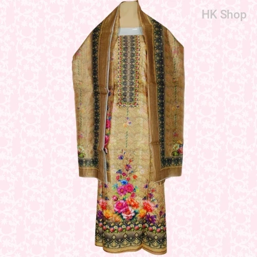 Chic Cotton Floral Embroidered Suit Set – সাথে Stunning Matching Dupatta!