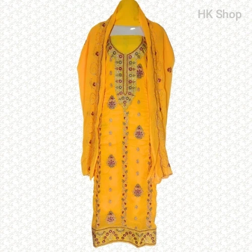 Luxury Indian Georgette Embroidered 3-Piece Dress Set – Stylish & Elegant Party Wear for Women | Perfect for Weddings, Eid & Special Events!