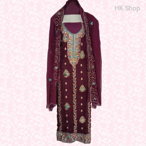 Luxury Indian Georgette Embroidered 3-Piece Dress Set – Stylish & Elegant Party Wear for Women | Perfect for Weddings, Eid & Special Events!
