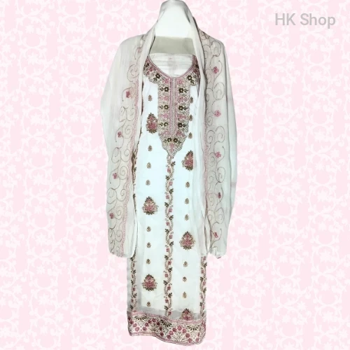 Luxury Indian Georgette Embroidered 3-Piece Dress Set – Stylish & Elegant Party Wear for Women | Perfect for Weddings, Eid & Special Events!