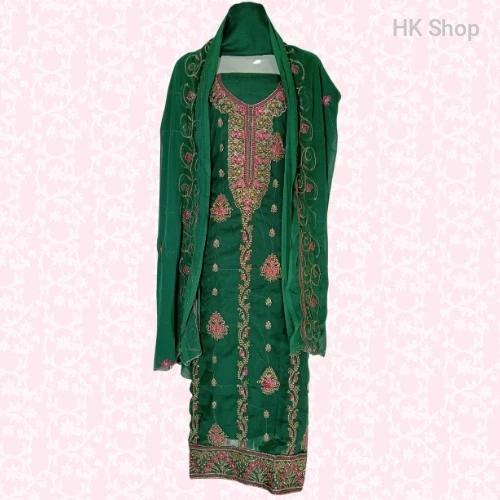 Luxury Indian Georgette Embroidered 3-Piece Dress Set – Stylish & Elegant Party Wear for Women | Perfect for Weddings, Eid & Special Events!