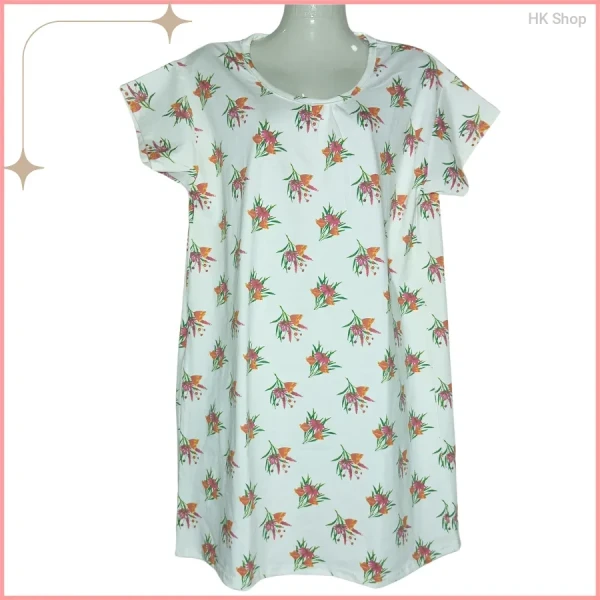 Premium Floral Cotton Nightgown – Perfect Sleepwear for Every Night