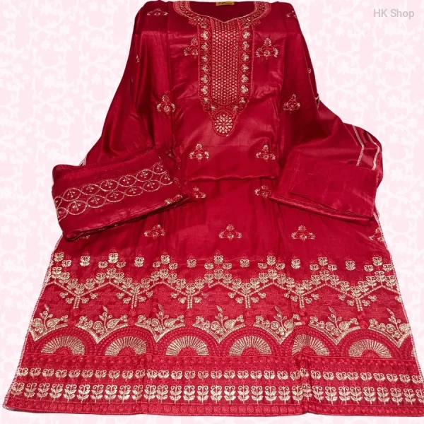 Elegant Red Embroidered Kurta Set – A Perfect Blend of Tradition & Modern Elegance