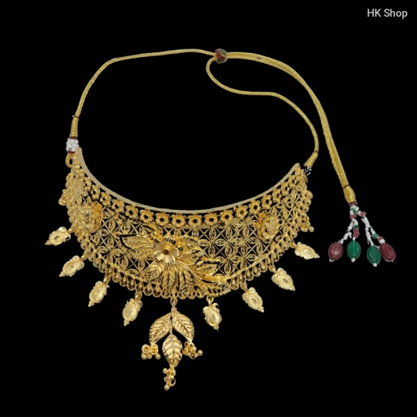 Luxury Gold-Plated Bridal Jewelry Set – Choker, Necklace, Earrings & Bangles