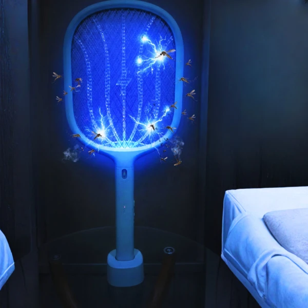 Rechargeable Electric Mosquito Swatter Racket – Powerful Bug Zapper Bat for Indoor & Outdoor Fly, Mosquito, and Insect Control