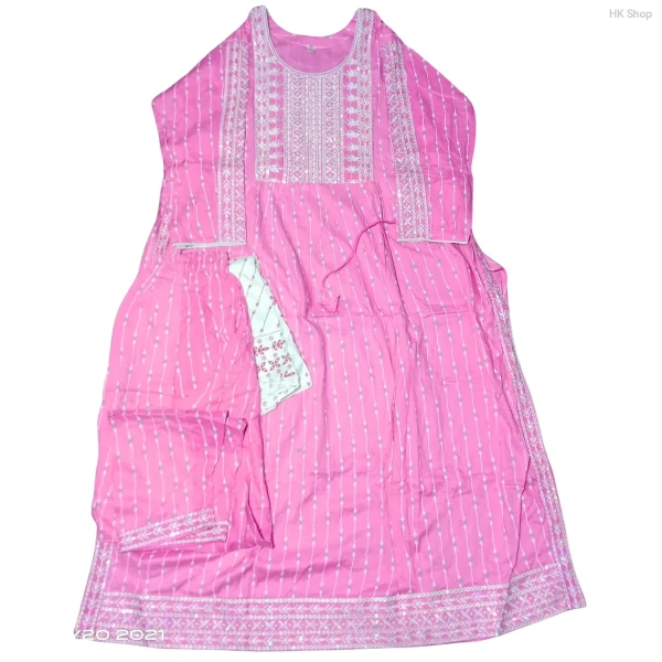Exclusive ready-made free size (সুতি কাপড়) Cotton Three-Piece Set | Elegant & Comfortable