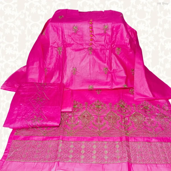 Elegant Cotton (সুতি কাপড়) 3-Piece Set for Women – Stylish & Comfortable