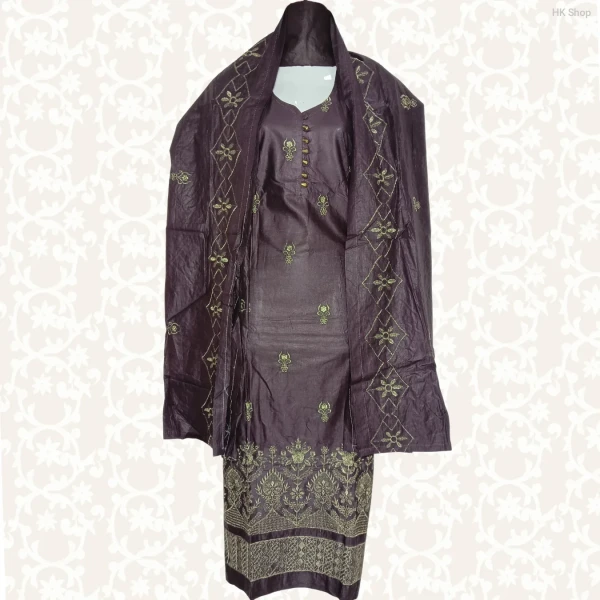 Elegant Cotton (সুতি কাপড়) 3-Piece Set for Women – Stylish & Comfortable