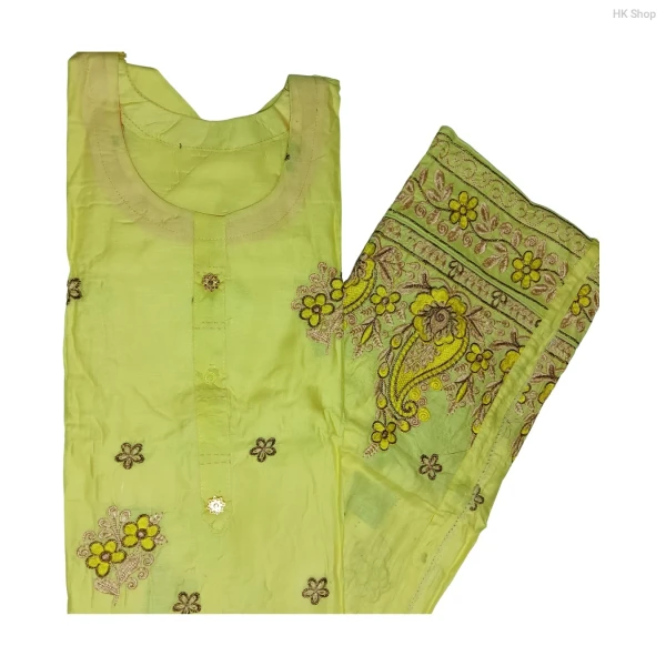 Cotton Embroidered Three-Piece Dress