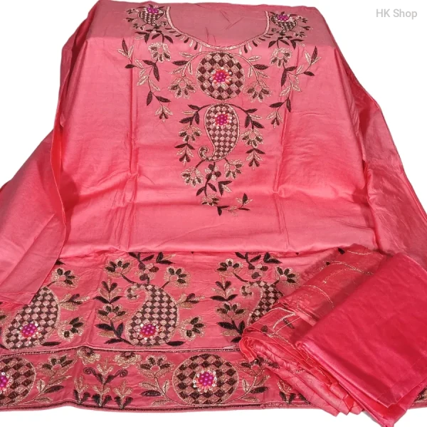 Mukta Pathor(মুক্তা পাথর)Embroidered 3-Piece Dress – Elegant & Traditional