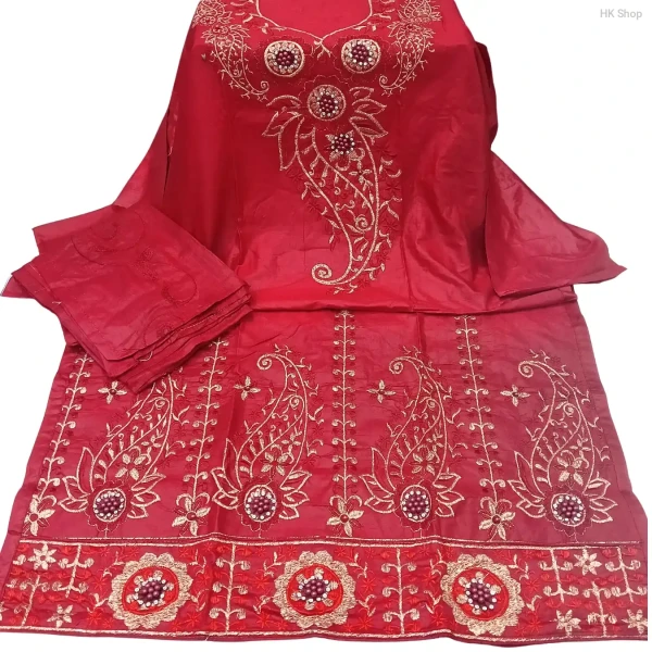 Luxurious Mukta Pathor (মুক্তা পাথর) 3-Piece cotton Dress for Women