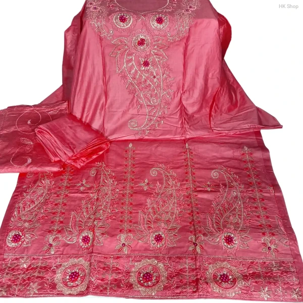 Luxurious Mukta Pathor (মুক্তা পাথর) 3-Piece cotton Dress for Women