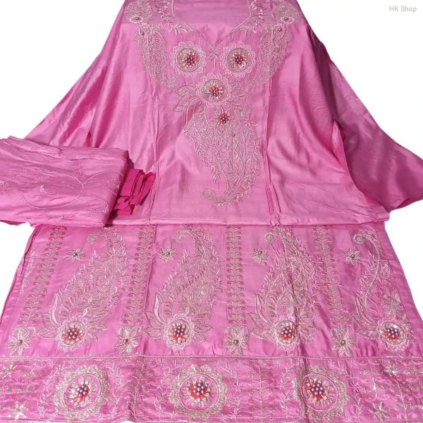 Luxurious Mukta Pathor (মুক্তা পাথর) 3-Piece cotton Dress for Women