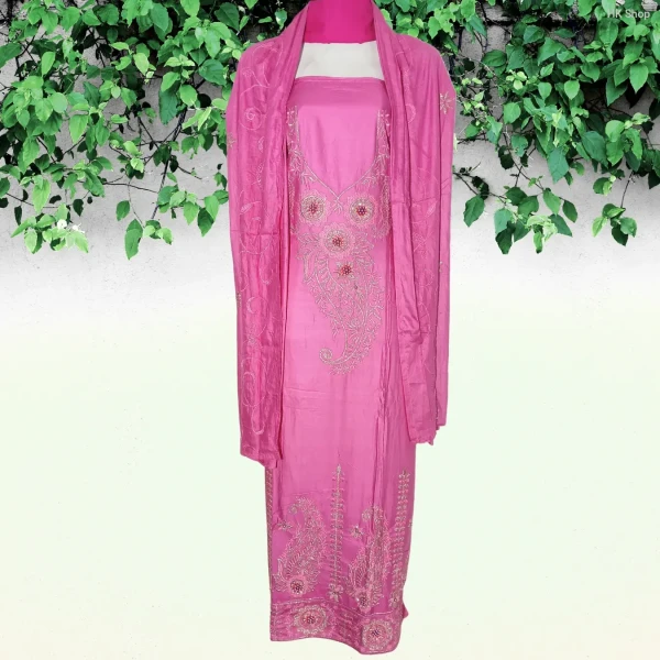 Luxurious Mukta Pathor (মুক্তা পাথর) 3-Piece cotton Dress for Women