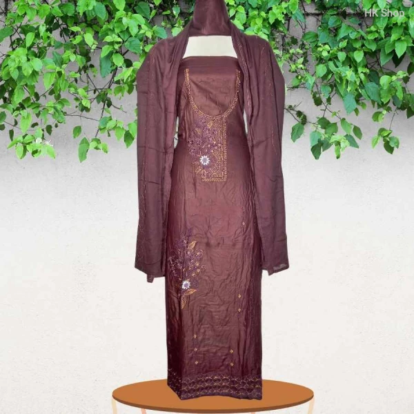 shuti-সুতি Embroidered Three-Piece Suit – Slim Fit & Stylish