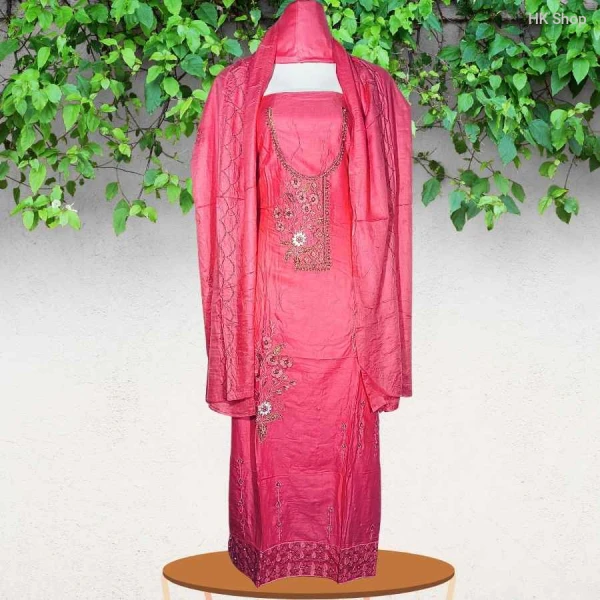 shuti-সুতি Embroidered Three-Piece Suit – Slim Fit & Stylish