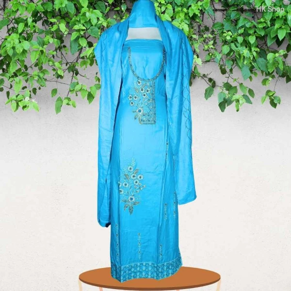 shuti-সুতি Embroidered Three-Piece Suit – Slim Fit & Stylish