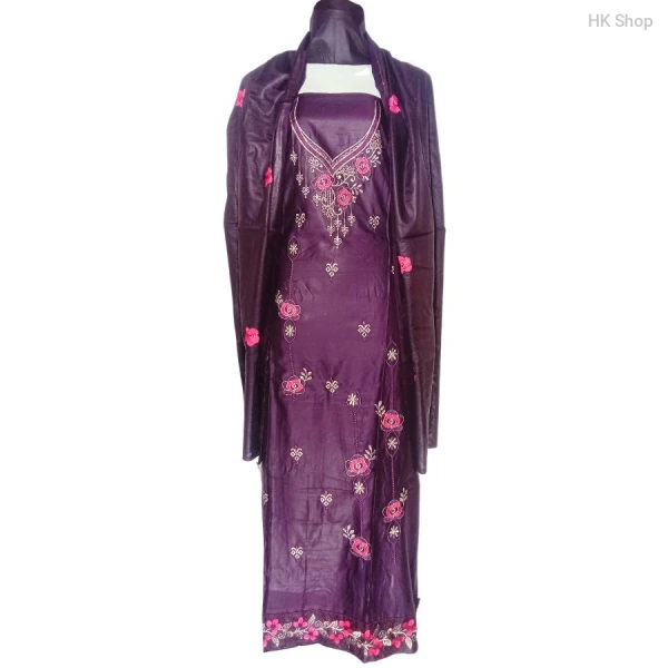 shuti-সুতি  Embroidered Three-Piece Suit for Women
