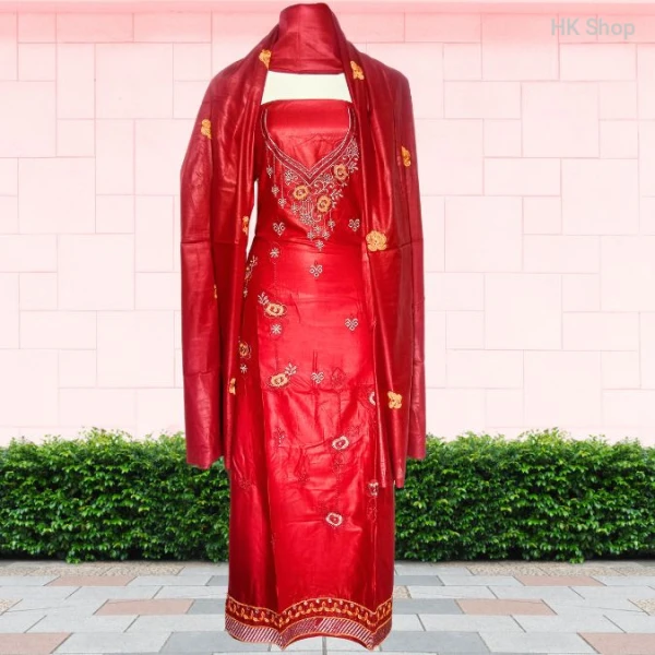 shuti-সুতি  Embroidered Three-Piece Suit for Women