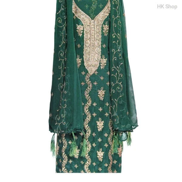 Graceful Georgette Kameez with Intricate Embroidery | Trendy Unstitched Georgette Kameez for Special Occasions | Versatile for Weddings and Gatherings | Three pieces for women