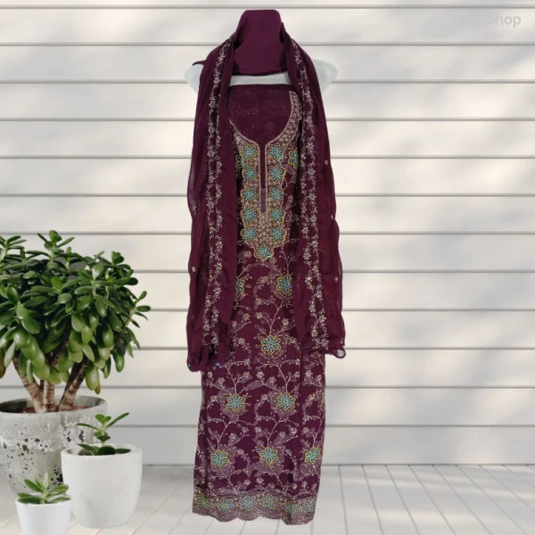 Glamorous Georgette Salwar Kameez Designs | Latest Three Piece Embroidery Dress | Trendy & Fashionable Handcrafted