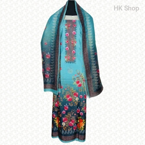 Vibrant Blossom Cotton Three-Piece Ethnic Set – Style o Tradition er Perfect Combination