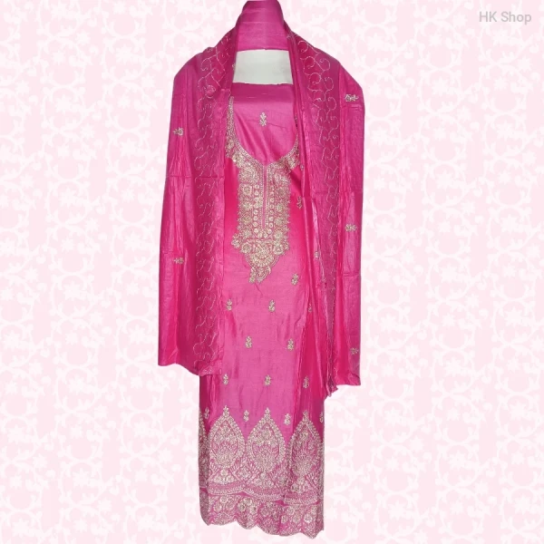 ✨ Premium Embroidered Pure Cotton Salwar Kameez Set with Designer Dupatta – Vibrant Colors ✨