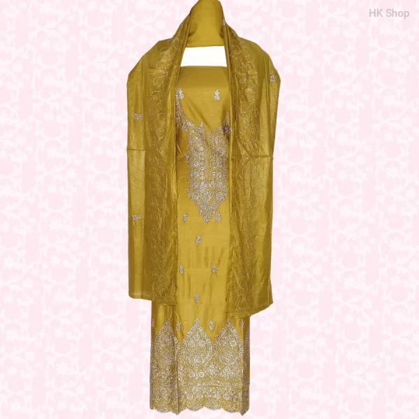 ✨ Premium Embroidered Pure Cotton Salwar Kameez Set with Designer Dupatta – Vibrant Colors ✨