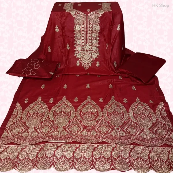 ✨ Premium Embroidered Pure Cotton Salwar Kameez Set with Designer Dupatta – Vibrant Colors ✨
