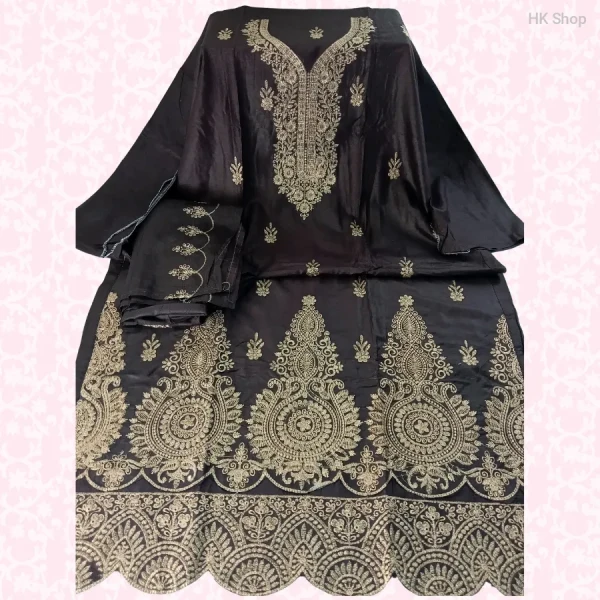 নতুন সুতি এমব্রয়ডারি থ্রি-পিস-New Stylish Cotton Embroidered Three-Piece | Comfortable & Elegant Design