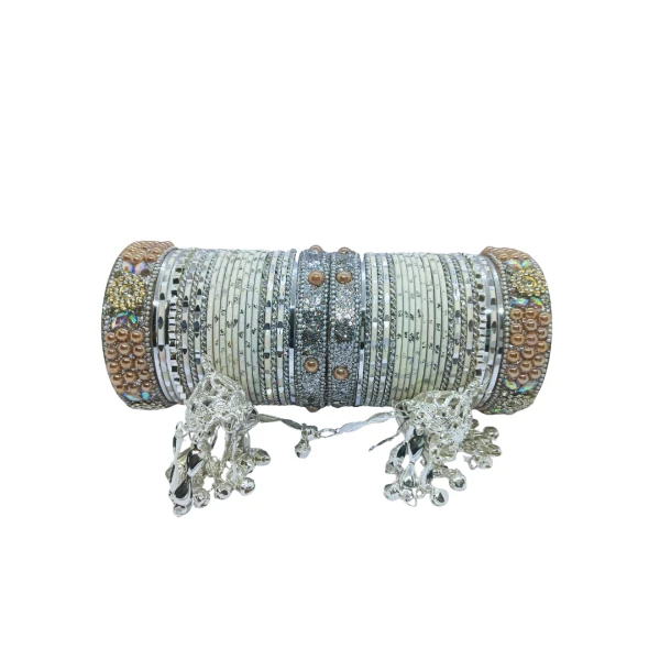 Traditional Indian Bangles Set with Gold Tassels – Colorful Glass Bangles for Wedding & Festivals | ট্রেডিশনাল ইন্ডিয়ান ব্যাঙ্গলস সেট
