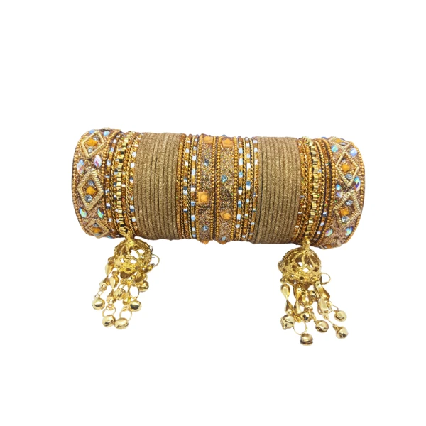 Traditional Red Gold Bangles Set with Golden Tassels – Bridal Jewelry for Weddings & Special Occasions |  বিয়ের ও বিশেষ অনুষ্ঠানের জন্য কনের গহনা