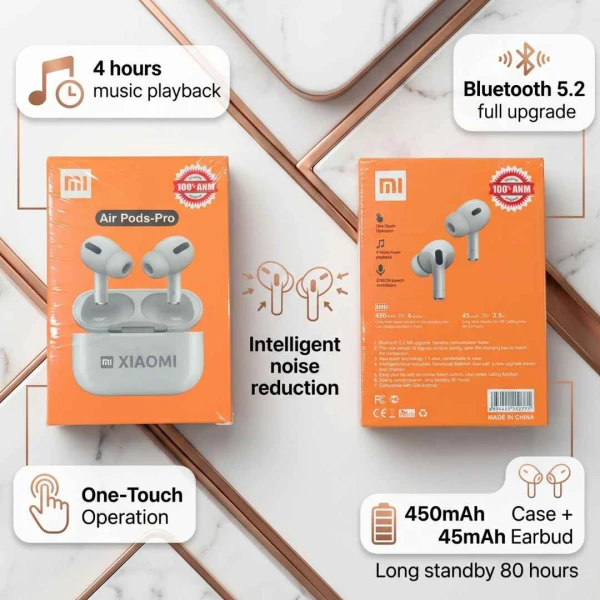 Xiaomi Air Pods Pro Wireless Earbuds – Bluetooth 5.2, Noise Cancelling, Long Battery Life, Compatible with iPhone & Android