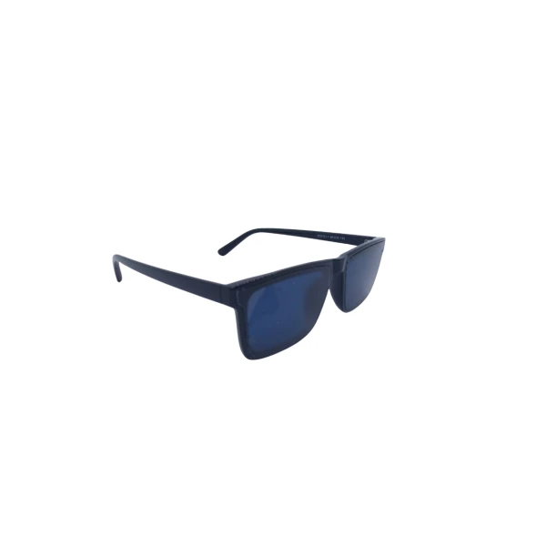 Men's Square Polarized Sunglasses | Matte Black Frame & Blue Mirrored Lenses | 100% UV Protection Shades | স্টাইলিশ স্কয়ার পোলারাইজড সানগ্লাস