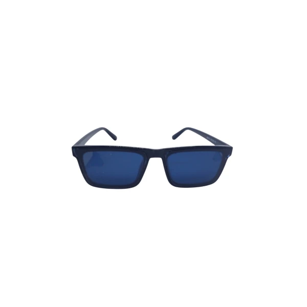 Men's Square Polarized Sunglasses | Matte Black Frame & Blue Mirrored Lenses | 100% UV Protection Shades | স্টাইলিশ স্কয়ার পোলারাইজড সানগ্লাস