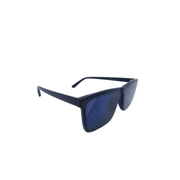 Men's Square Polarized Sunglasses | Matte Black Frame & Blue Mirrored Lenses | 100% UV Protection Shades | স্টাইলিশ স্কয়ার পোলারাইজড সানগ্লাস