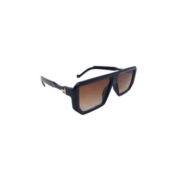 Men's Retro Square Navigator Sunglasses | Glossy Black Acetate Frame & Gradient Lenses | প্রিমিয়াম স্কয়ার নেভিগেটর সানগ্লাস